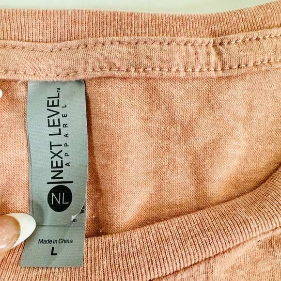 #Goals Cropped Top Heathered Mauve Graphic Tee SZ LARGE NWT - Picture 5 of 10